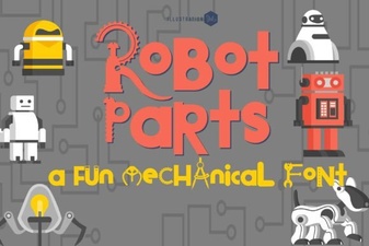 Robot Parts Font for Creative Projects