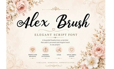 Alex Brush Font: Elegant Script for Creative Design Projects